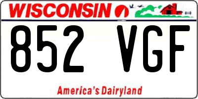 WI license plate 852VGF