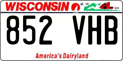 WI license plate 852VHB