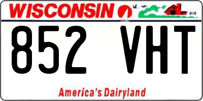 WI license plate 852VHT