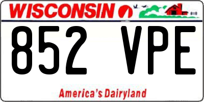 WI license plate 852VPE