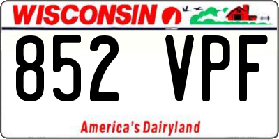 WI license plate 852VPF