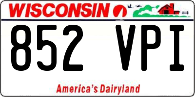 WI license plate 852VPI