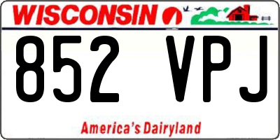 WI license plate 852VPJ