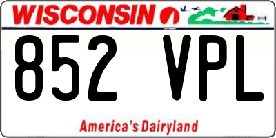 WI license plate 852VPL