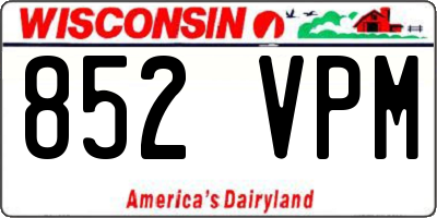 WI license plate 852VPM