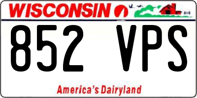 WI license plate 852VPS
