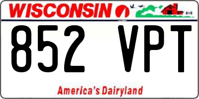 WI license plate 852VPT