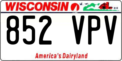 WI license plate 852VPV