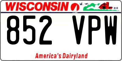 WI license plate 852VPW