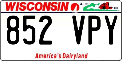 WI license plate 852VPY