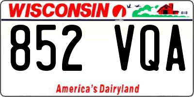 WI license plate 852VQA