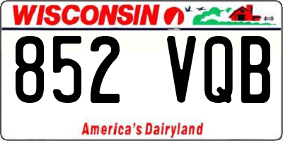 WI license plate 852VQB