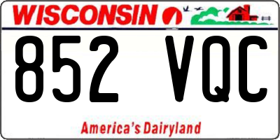 WI license plate 852VQC