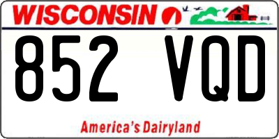 WI license plate 852VQD