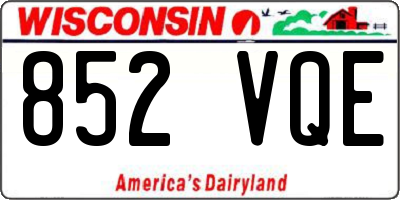 WI license plate 852VQE