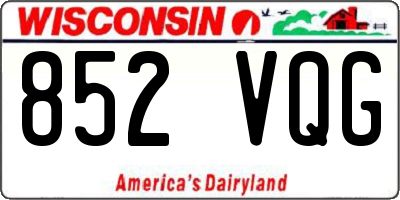 WI license plate 852VQG