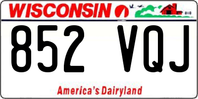 WI license plate 852VQJ