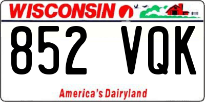 WI license plate 852VQK