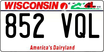 WI license plate 852VQL
