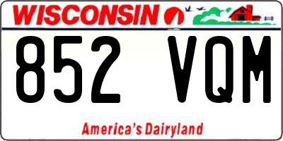 WI license plate 852VQM