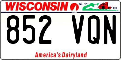 WI license plate 852VQN