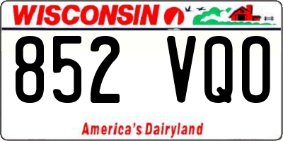 WI license plate 852VQO