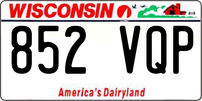 WI license plate 852VQP