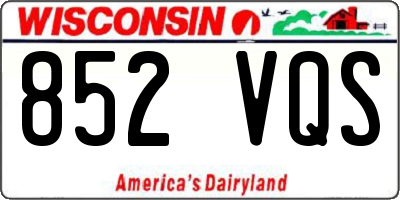 WI license plate 852VQS