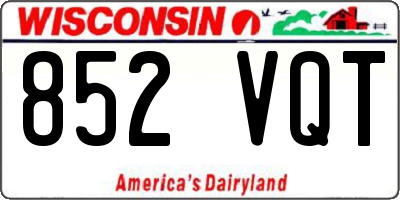 WI license plate 852VQT