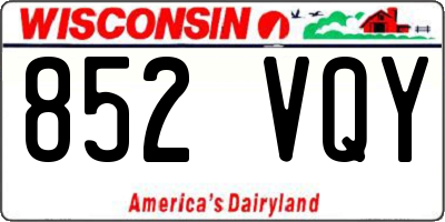 WI license plate 852VQY