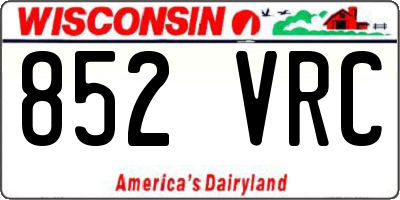 WI license plate 852VRC