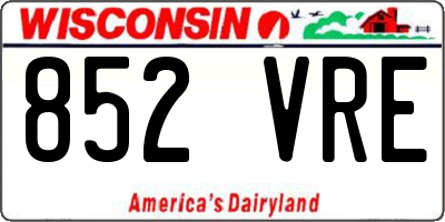 WI license plate 852VRE
