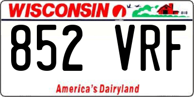 WI license plate 852VRF