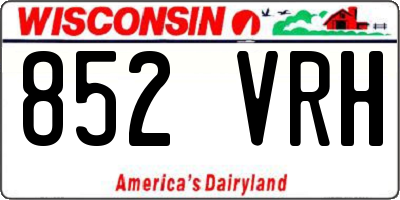 WI license plate 852VRH