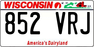 WI license plate 852VRJ
