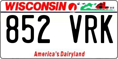 WI license plate 852VRK