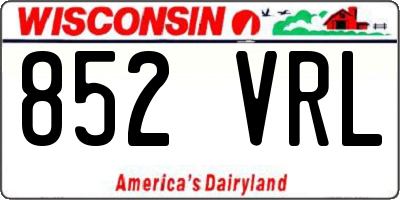WI license plate 852VRL