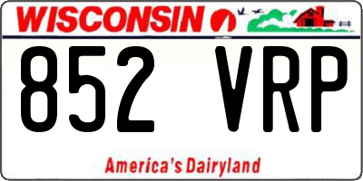 WI license plate 852VRP