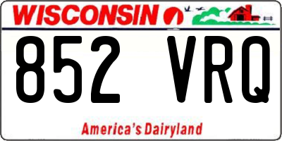 WI license plate 852VRQ