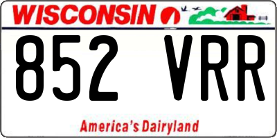 WI license plate 852VRR