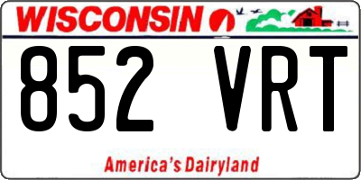 WI license plate 852VRT