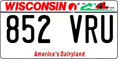 WI license plate 852VRU