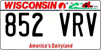 WI license plate 852VRV