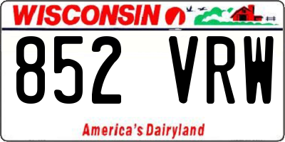 WI license plate 852VRW