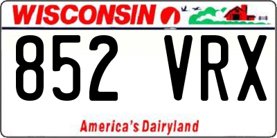 WI license plate 852VRX
