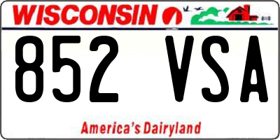 WI license plate 852VSA