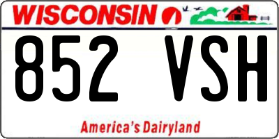 WI license plate 852VSH