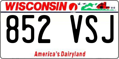 WI license plate 852VSJ