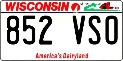 WI license plate 852VSO