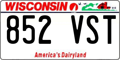 WI license plate 852VST